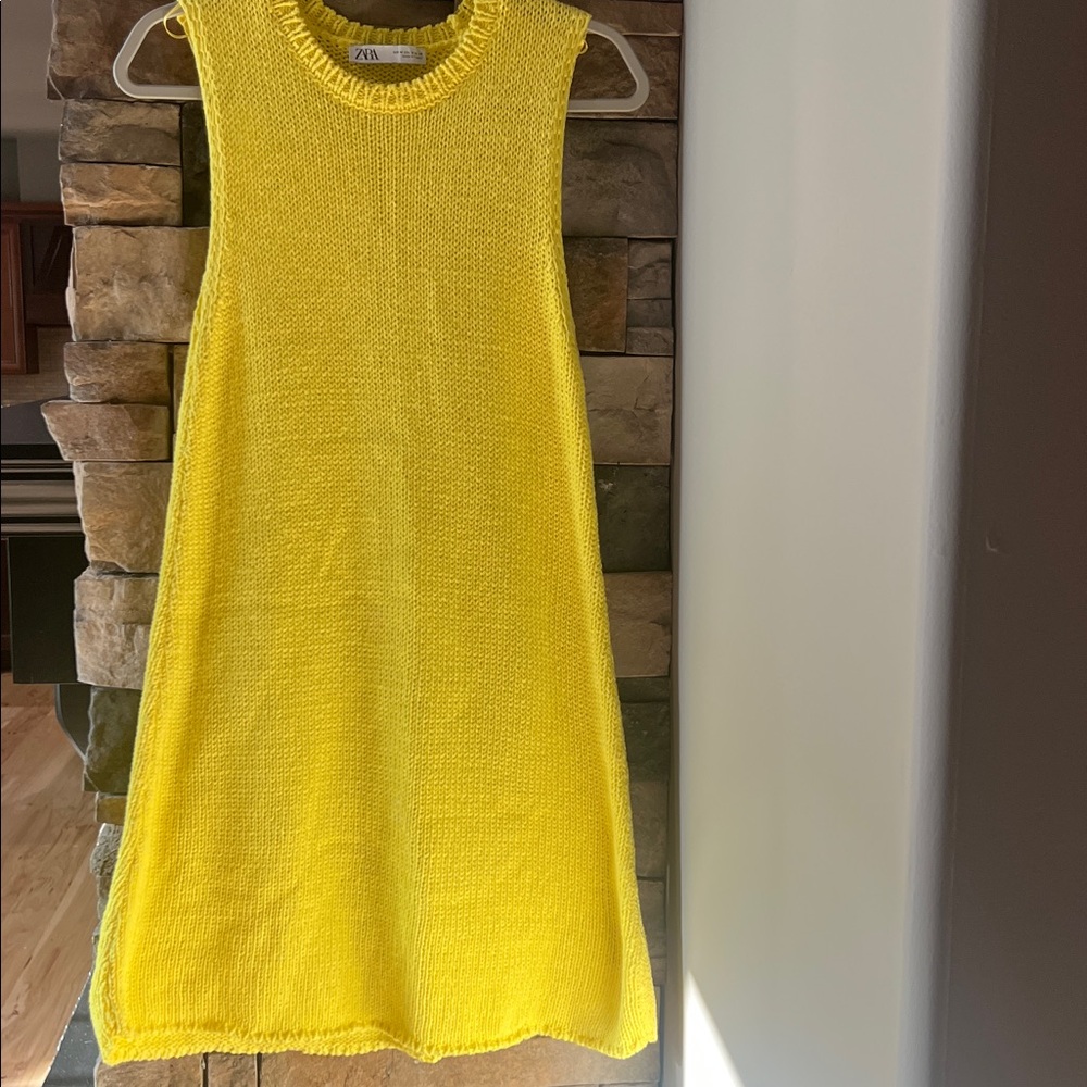 Zara Vibrant Yellow Knit Dress